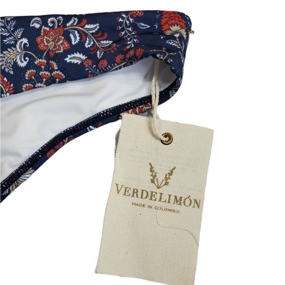NEW VERDELIMON blue floral bikini bottom L - Picture 6 of 7